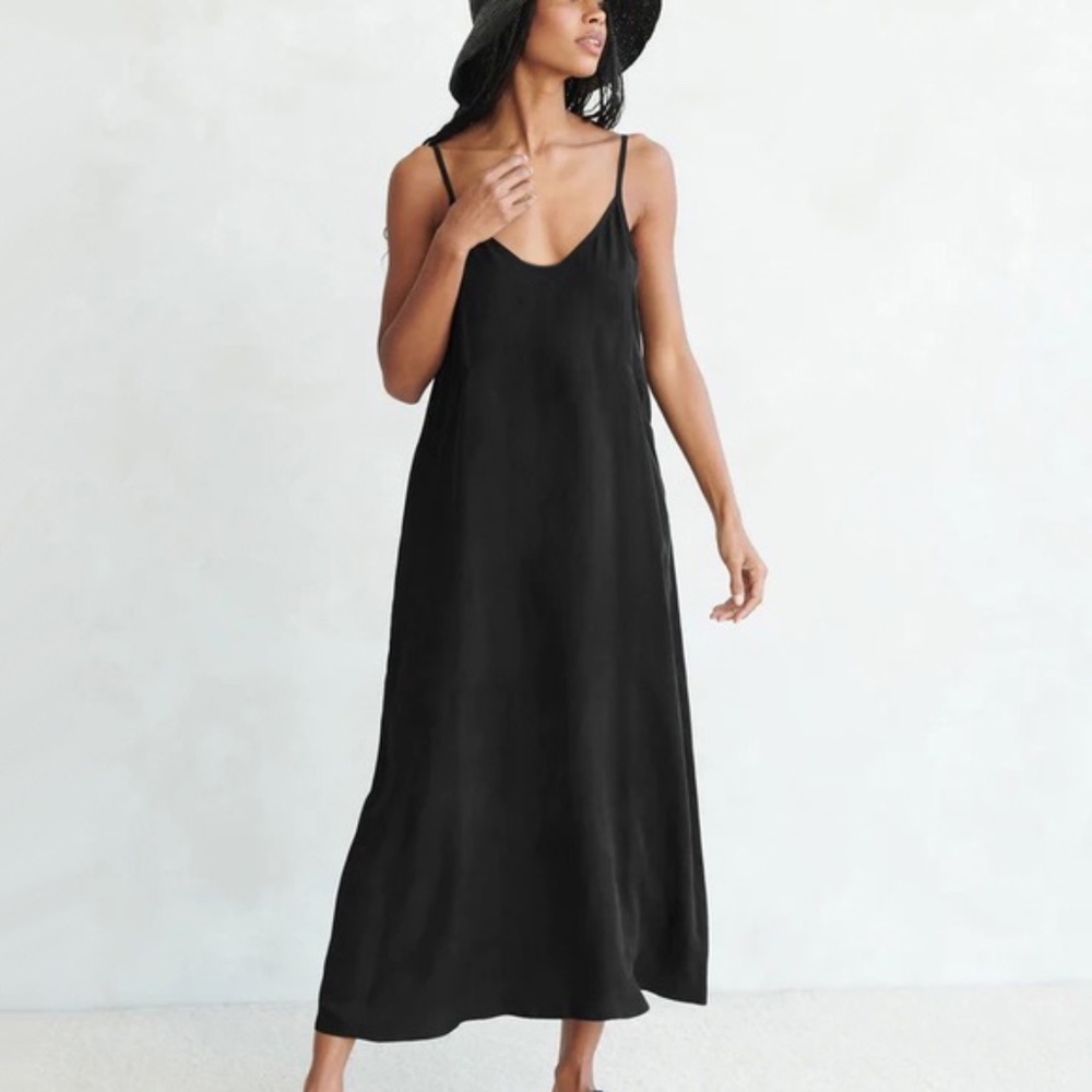 Jenni Kayne Satin Slip Dress black XS
